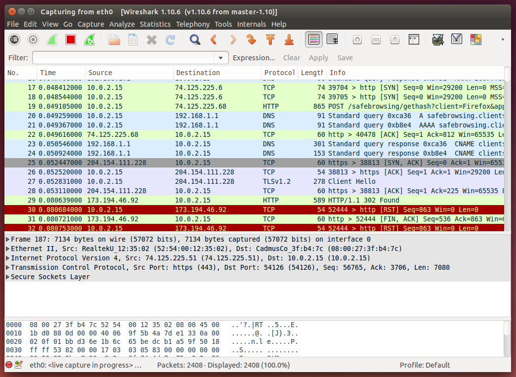 wireshark screenshot