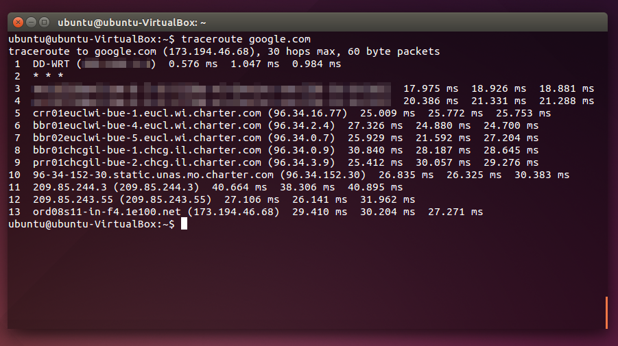 traceroute screenshot