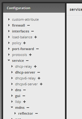 GUI config tree